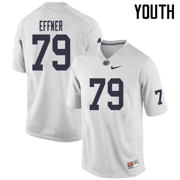 Youth #79 Bryce Effner Penn State Nittany Lions College Football Jerseys Sale-White - Click Image to Close